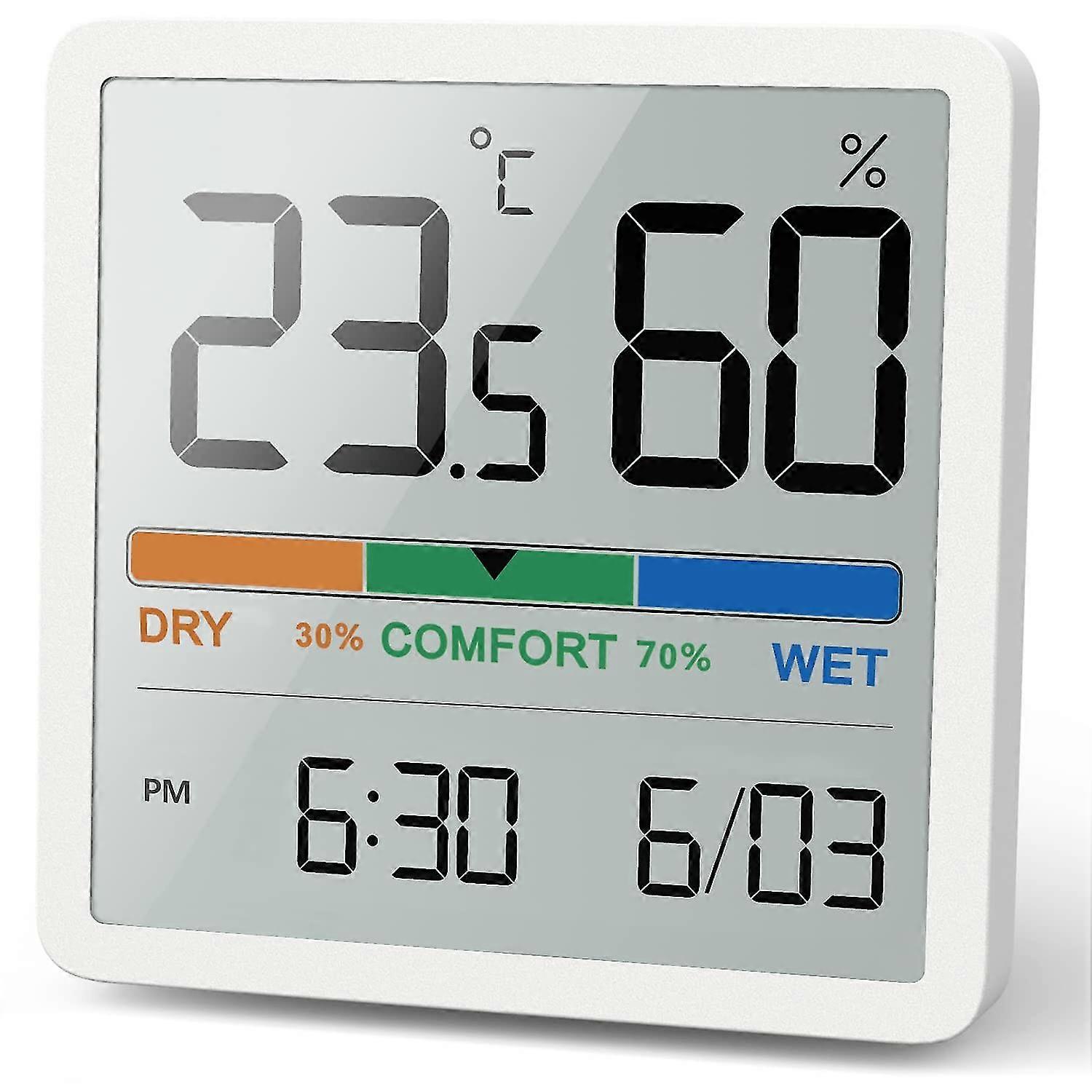 Digital Thermo-hygrometer, Portable Thermometer Hygrometer Indoor With High Accuracy For Indoor Climate Control (white)