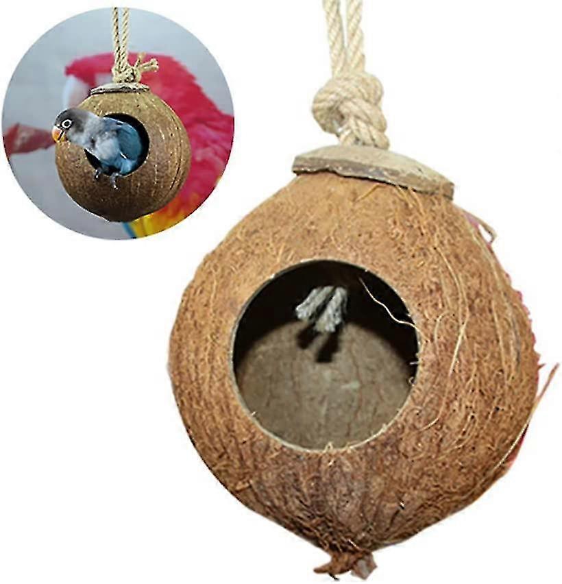 1 Piece Pet Bird Nest Natural Cocoa Shell Bird Nest Breeding Birdhouse Box Cage Box (fur)