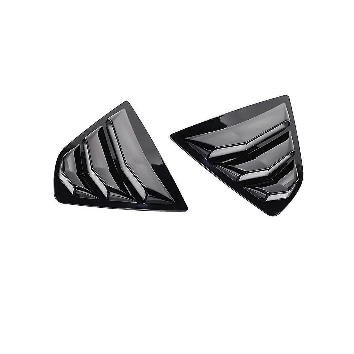 For 2018-2023 Accessories Rear Side Window Louvers Scoop Shades Cover Trim Blinds - Glossy Black