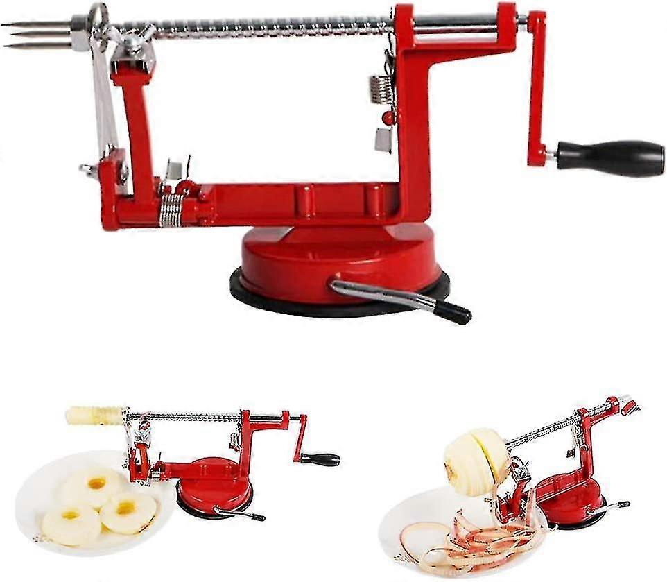 Apple Peeler Corer Slicer,3 In 1 Stainless Steel Apple Corer Slicer Peelers With Suction Base,durable Spiral Multicolor Apple Peelers Slicer,cast Iron