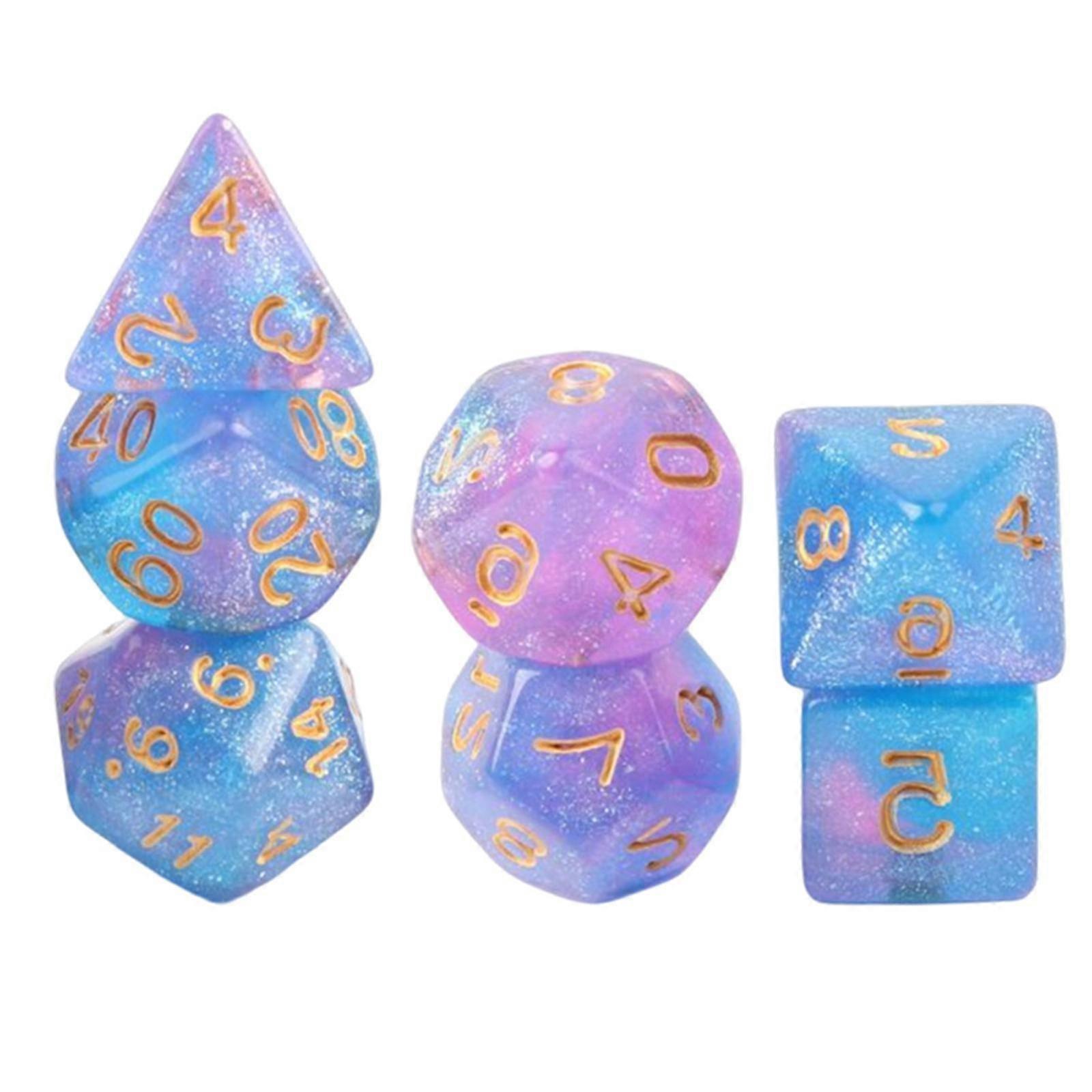 7x Polyhedral Dice Party Game Dice Game for DND Table Game Star Gemstone