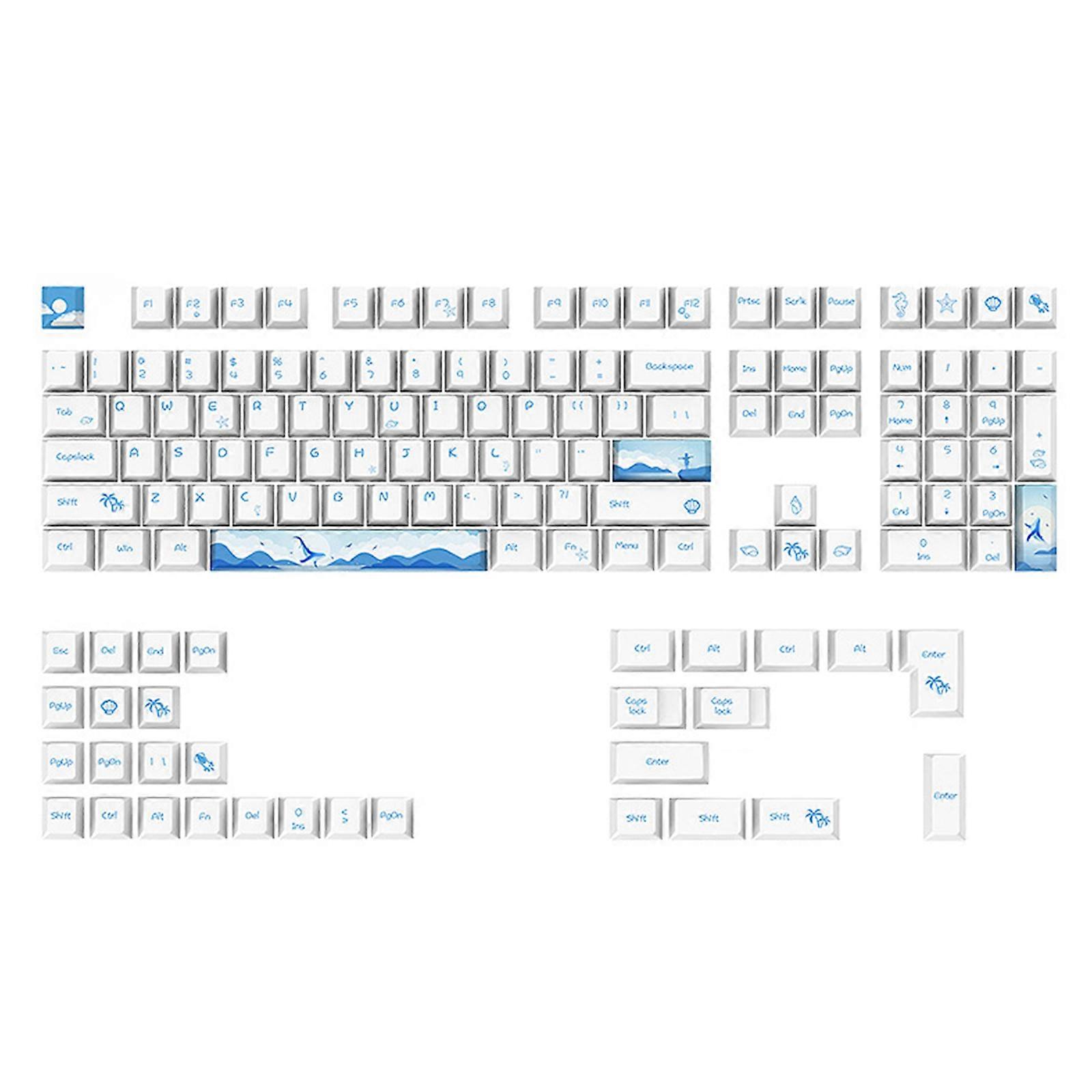 130 Keys Cherry Profile Keycap PBT DYE-SUB Electronic Game Keycap Set For GK61/64/68/84/980 Mechanical Keyboard