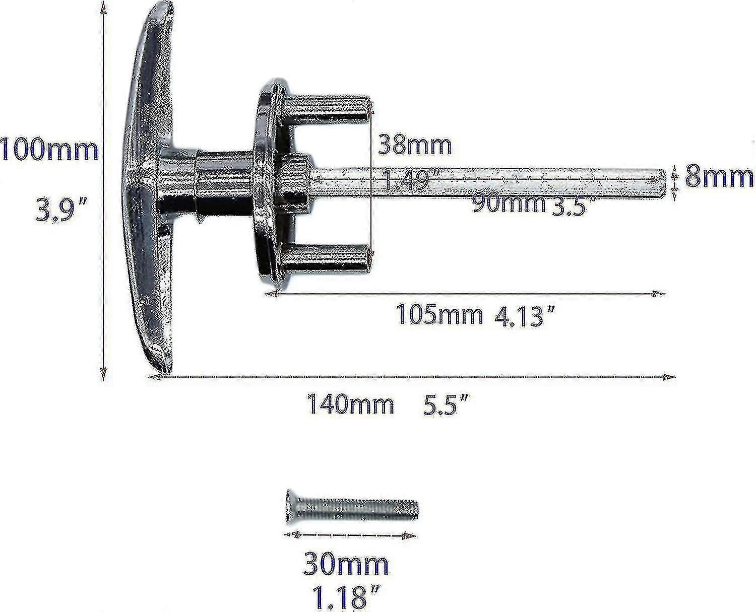 thumbnail image 2 of Canimex Garage Door Locking T Handle With 2 Keys – Keyed Alike, New 2 of 4