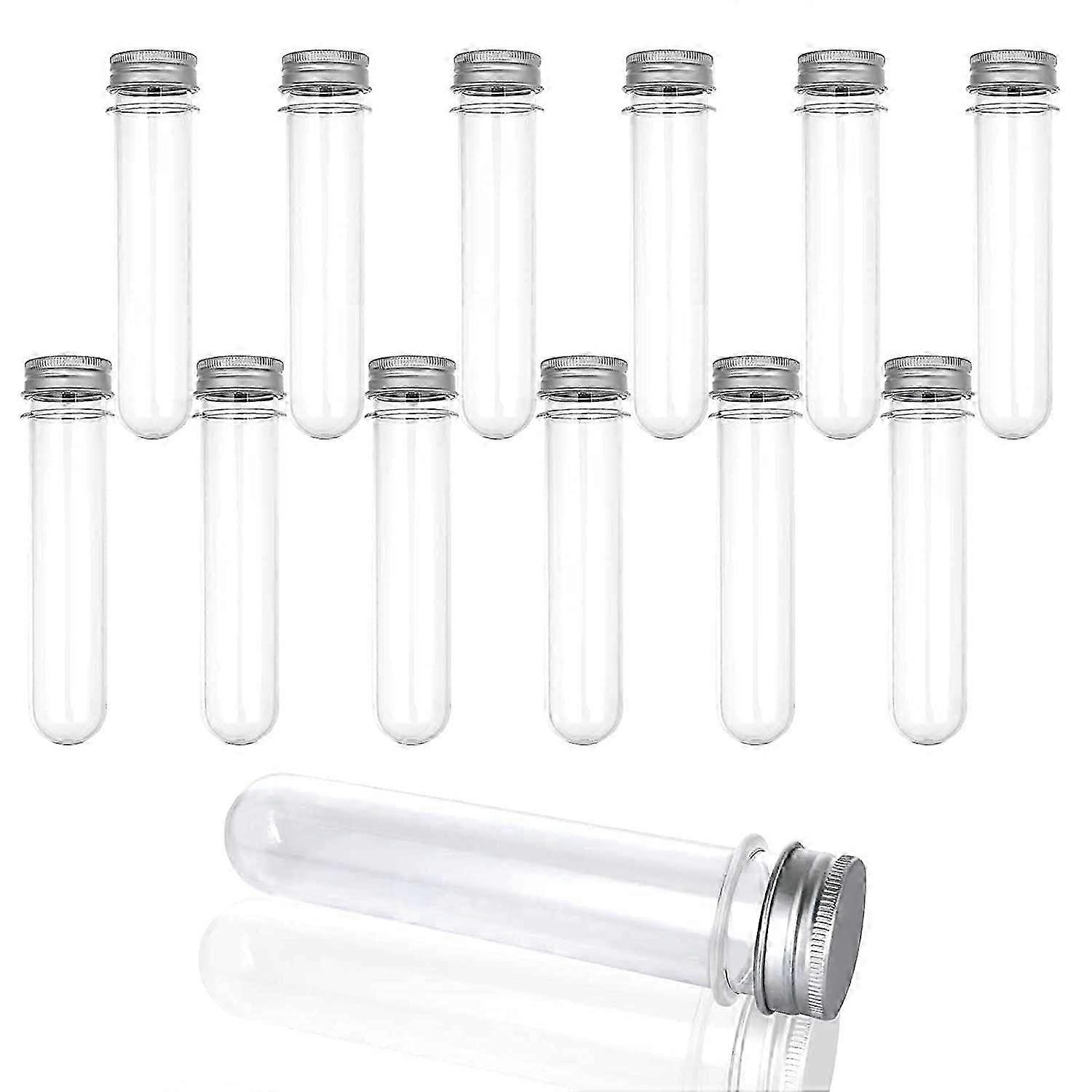 20Pcs Clear Plastic Test Tubes 110Ml Reusable Transparent Container Tubes for Candy Storage, Liquid
