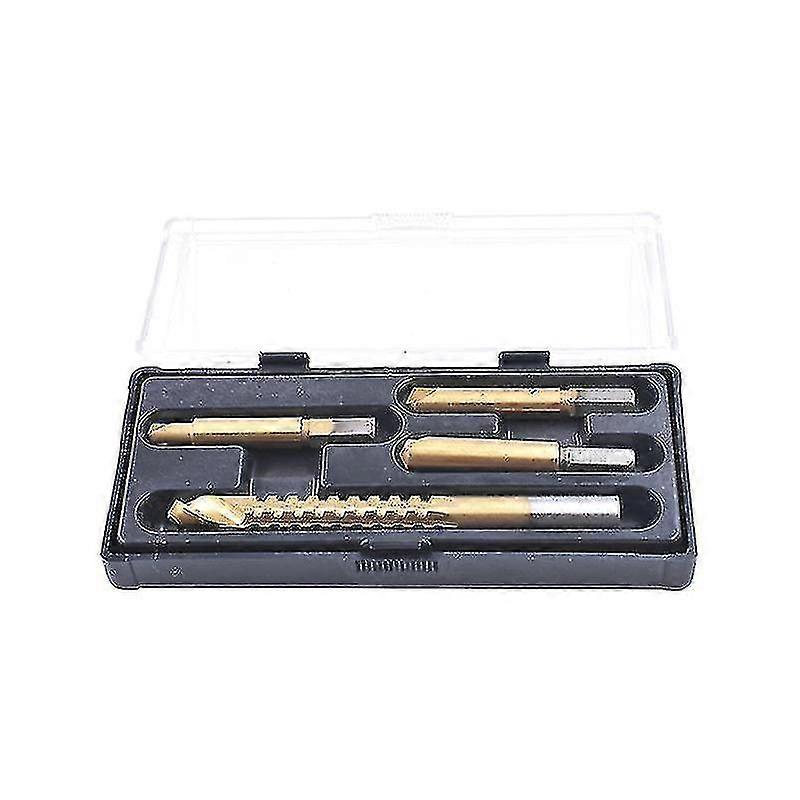 Titanium Coating 4 Pcs Damaged Screw Extractor Broken Bolt Extractor Screw Remover,gold