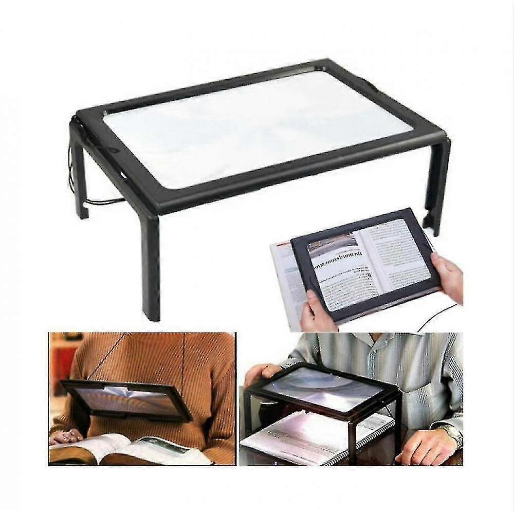 Large magnifying glass with LED light magnifier reading aid lens