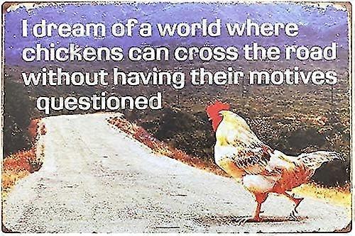 Uniquelove Funny Metal Signs, Galinhas Motivos Homem Cave Sinais E Decor 8x12 polegadas OU 12x16 polegadas Modo