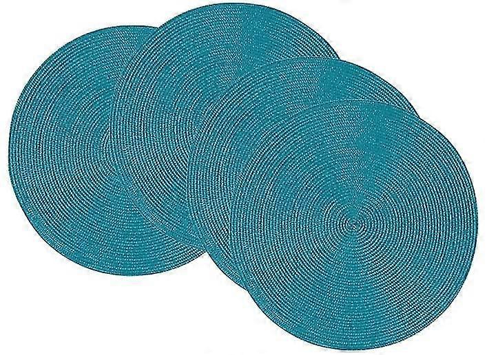 Disko Round Placemats, Set Of Four, Peacock