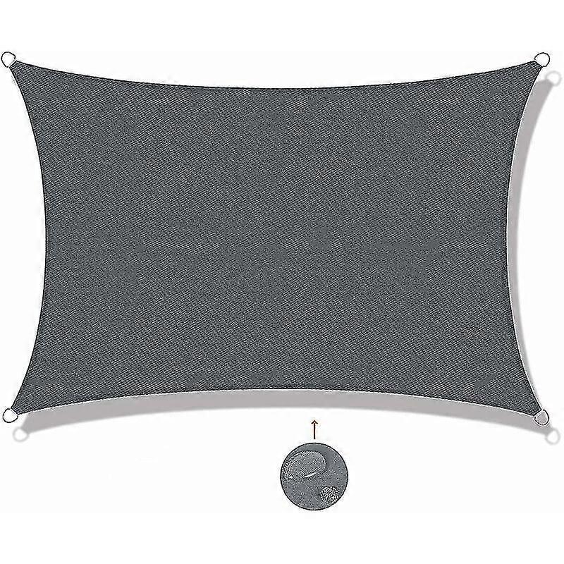 Rectangular Shade Sail 3x5m Waterproof Polyester With Rope Beige