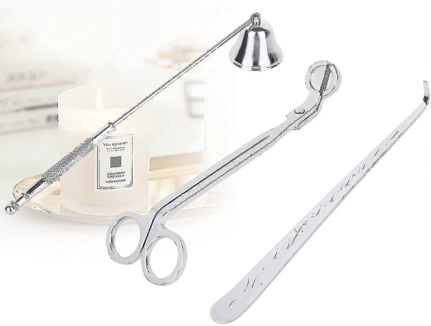 Silver 3-in-1 Candle Wick Trimmer Set