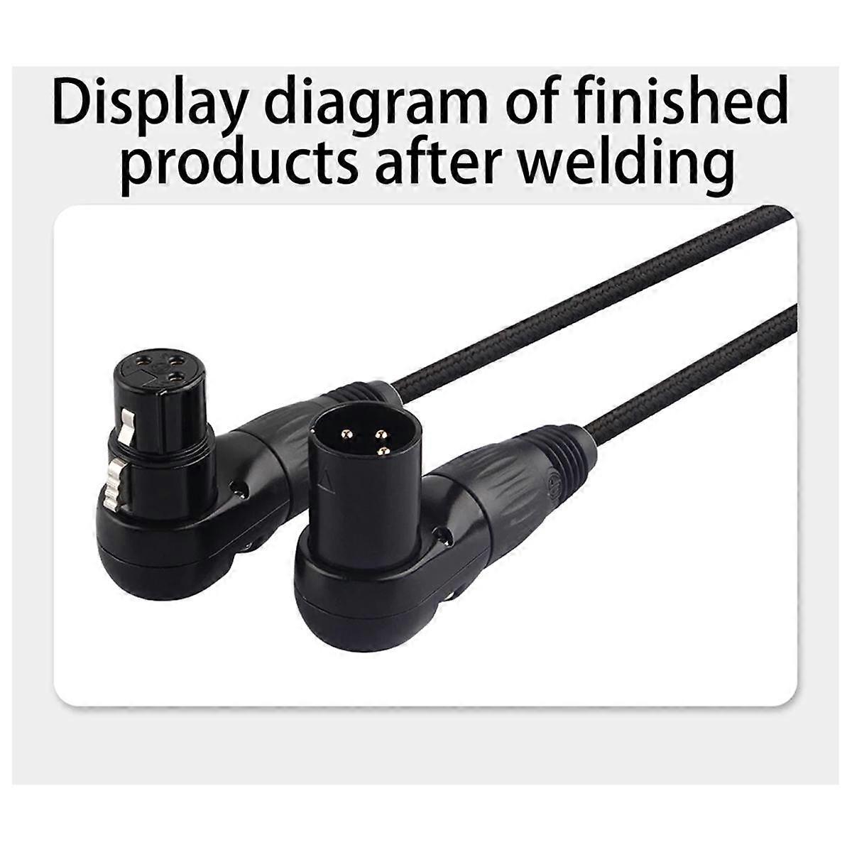 L型3ピンXLRオス/メスコネクタマイクケーブル90度オーディオワイヤコネクタスピーカーシステム用XLRプラグ