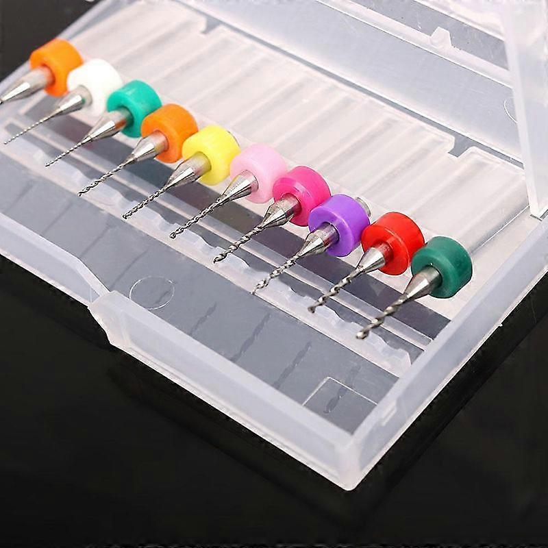10PCS Drill Bits 0.1mm-1.0mm PCB CNC Print Circuit Board Carbide Micro Drill Bits Set Tool Accessory Brand New