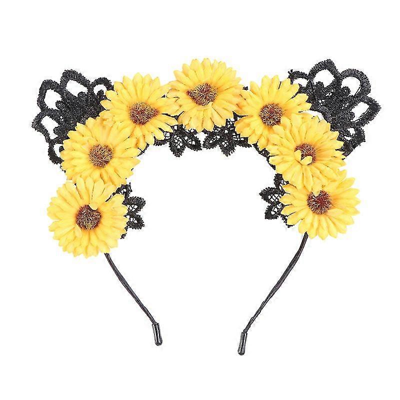 1pcs Lace Cat Ears Headband-c