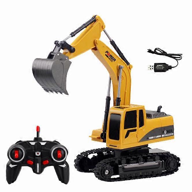 Remote Control Excavator RC Digger with Lights and Sounds Toys Gift for Kids