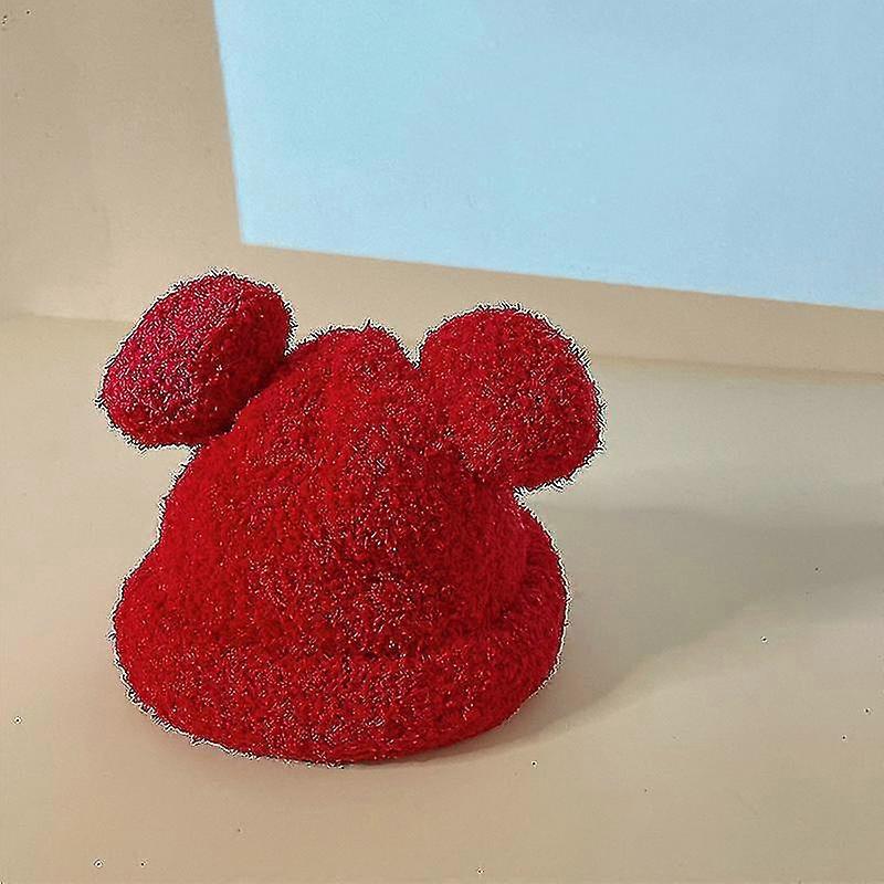 Double Pom Pom Baby Hat Solid Color Plush Warm Boy Girls Hat