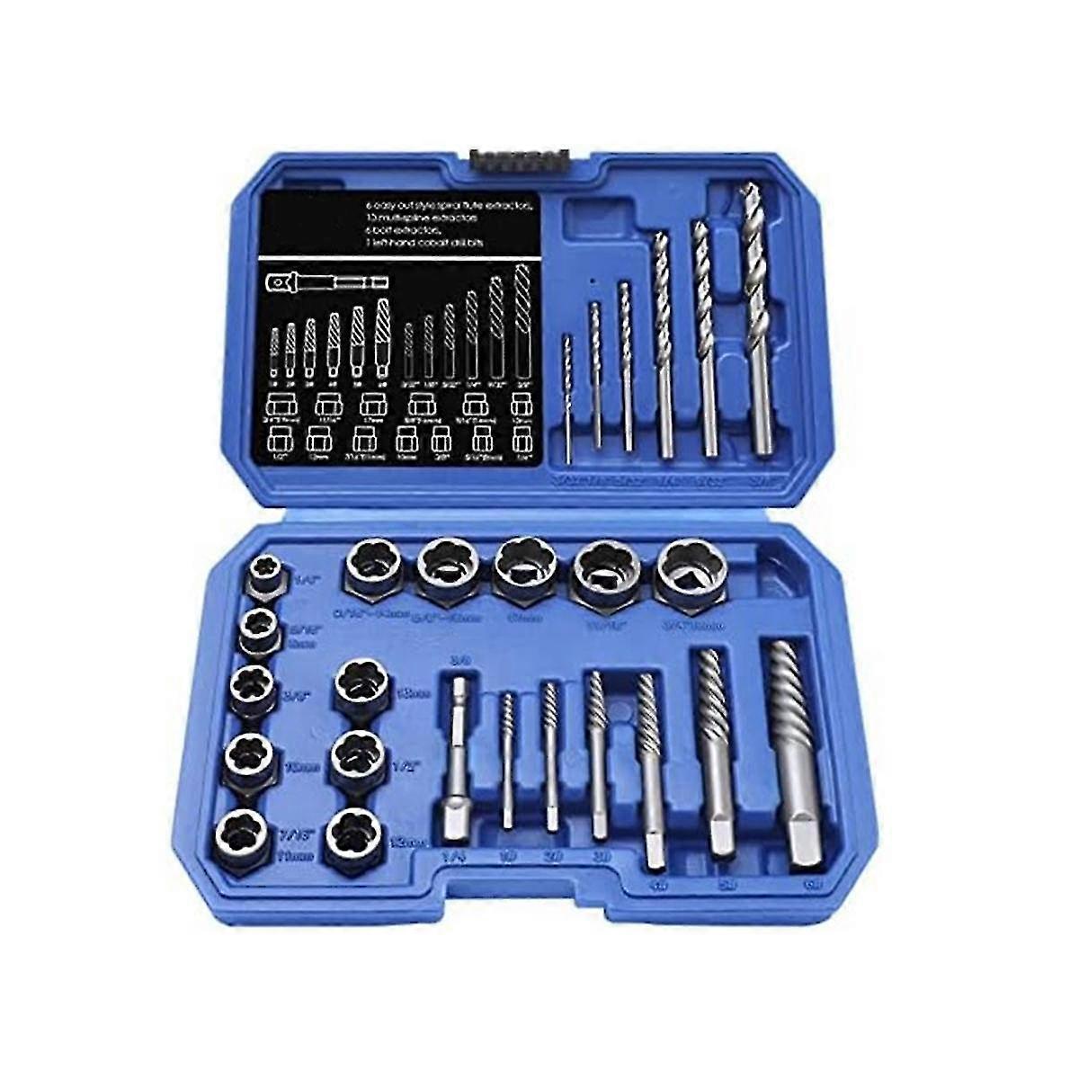 Screws & Bolts Extractor Set Drill Bit With Hex Adapter, Out Broken Lug Nut Extractor Stripped Screw Remover Set