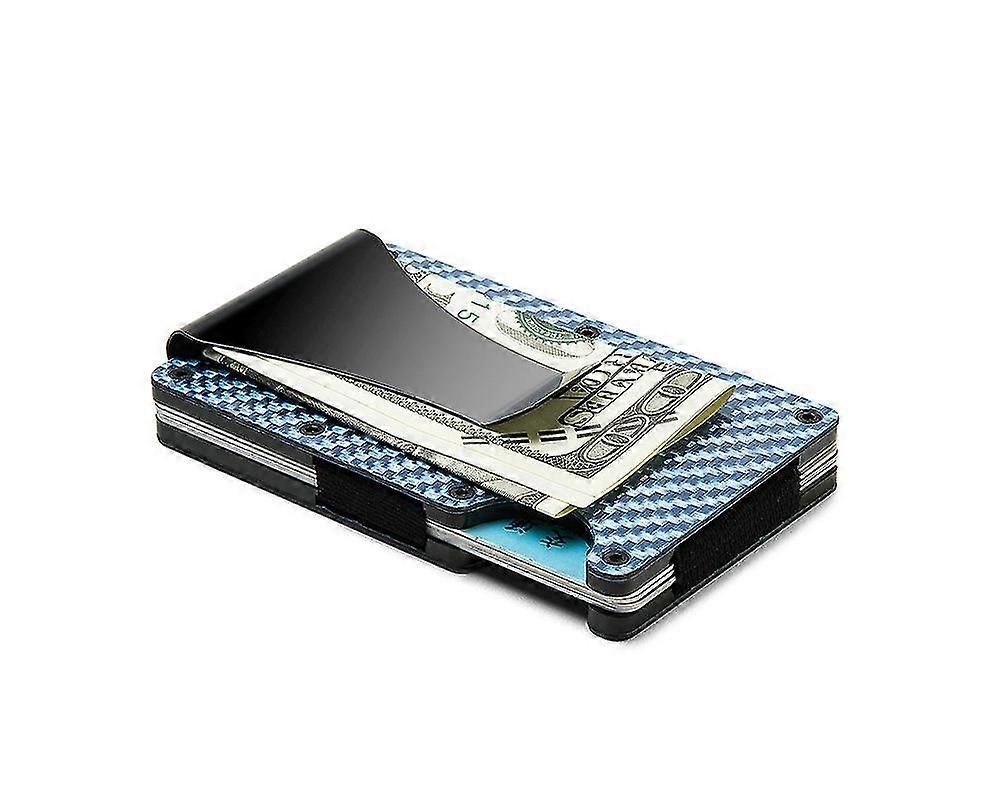 الرجال Rfid حجب سليم المال كليب ألياف الكربون بطاقة الائتمان حامل جيب محفظة كليب