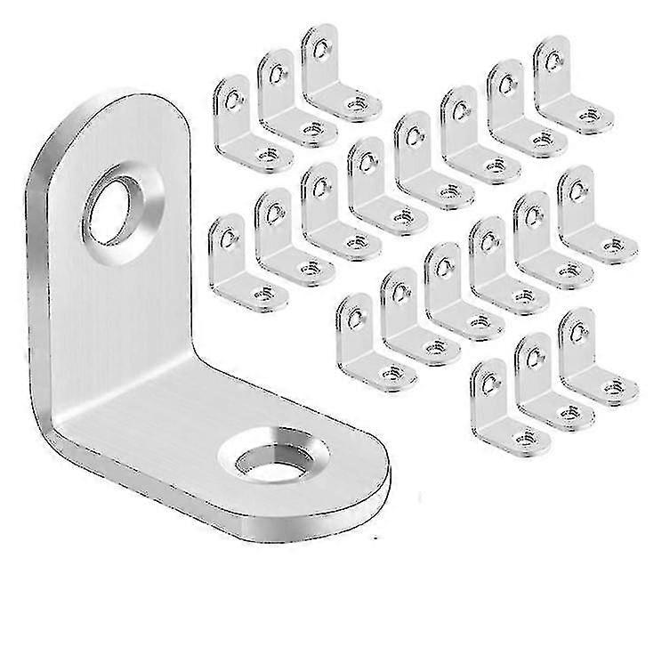 20 τεμάχια 25x25 mm γωνιακός στήριγμα βραχιόνων ορθής γωνίας, υποστήριξη συνδετήρων αρμών L ανοξείδωτου L βαρέως τύπου για τα ράφια επίπλων ξύλου, ντουλάπι