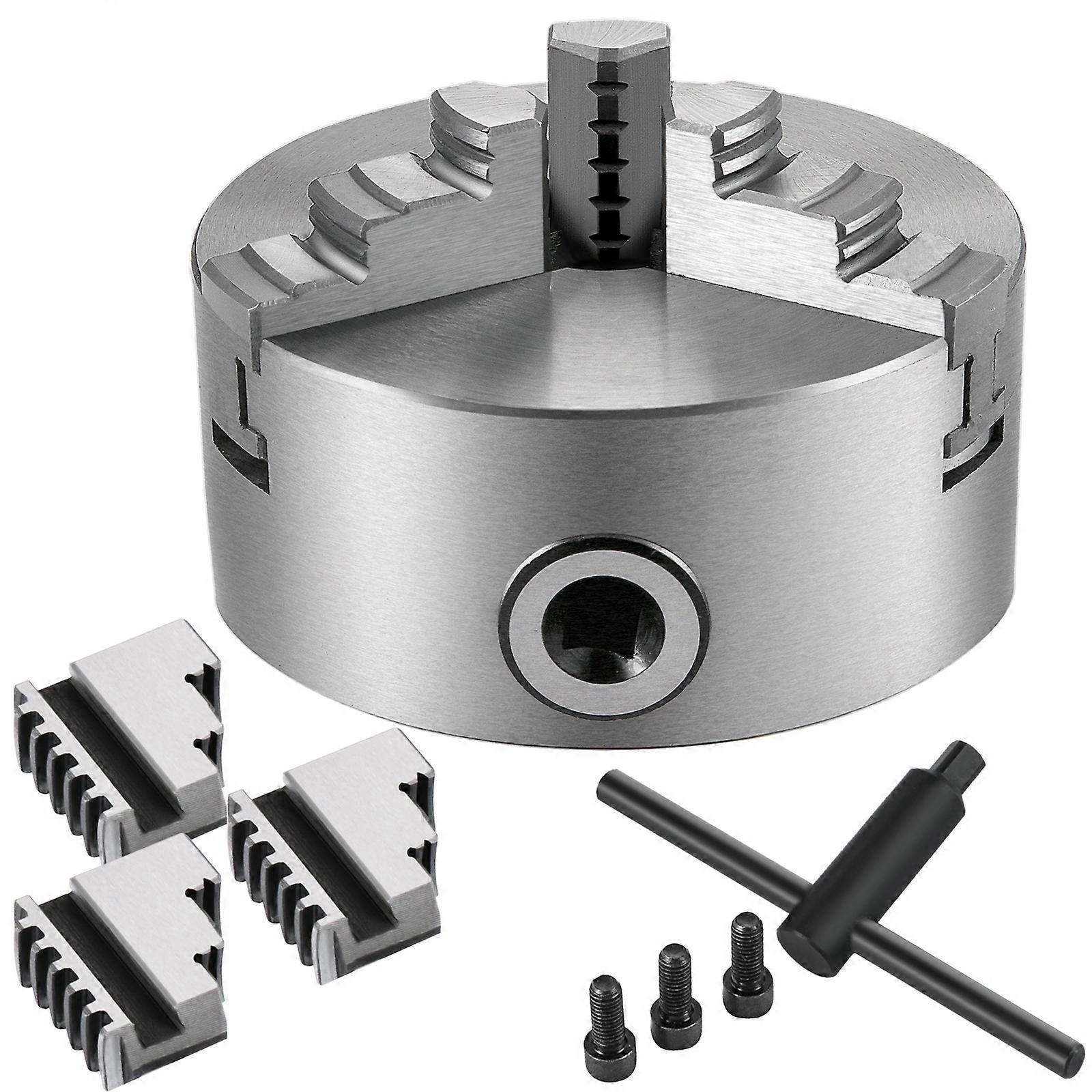 K11-100 4 » 3 Jaw Lathe Chuck Self Centering Cast Iron Wood Turning Tremen Steel