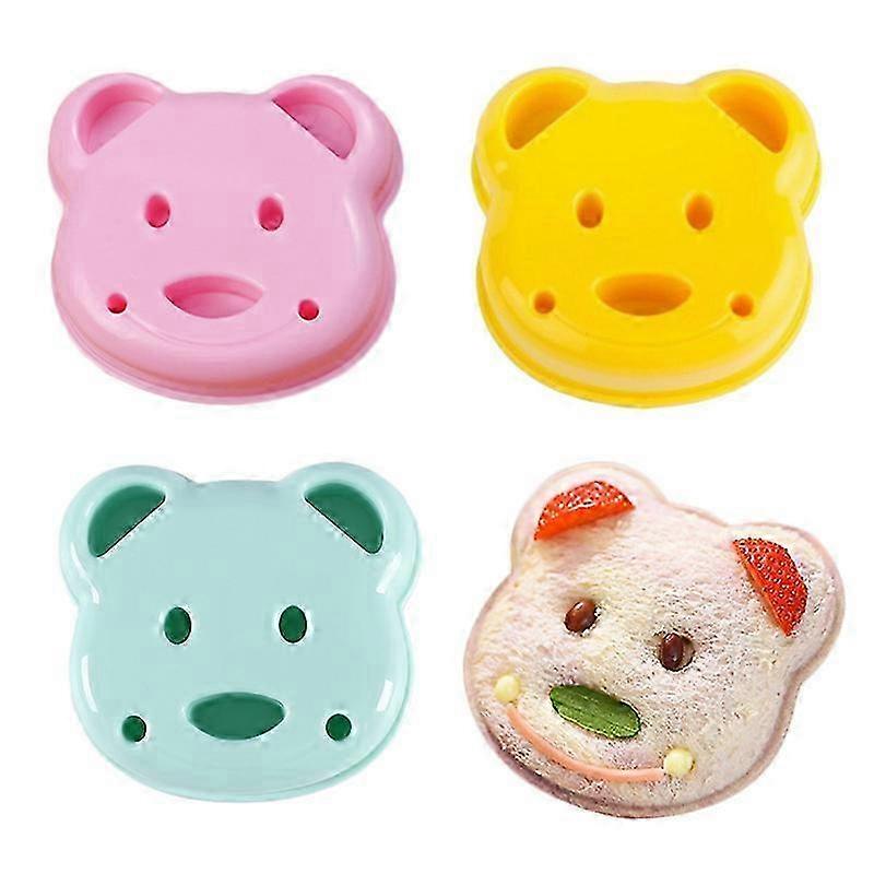 Bear Shape Sandwich Mold Cutter, Diy Maker Cake Cutter Tool (3 Pack)