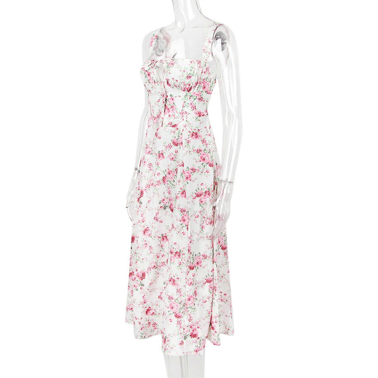 slim fit dress slacks Lace Up Floral Corset Midi Dress main image 0