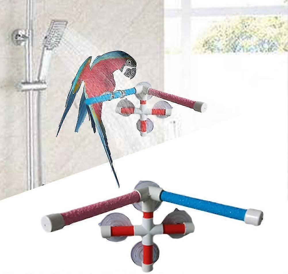 Suction Cup Shower Perch Window Wall Bracket For Birds Parrot Parrot