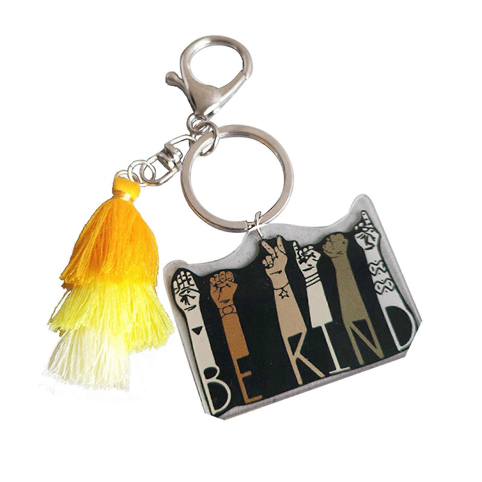 Rainbow Color Charms with Tassels Handcrafted Accessory for Car Key Purse