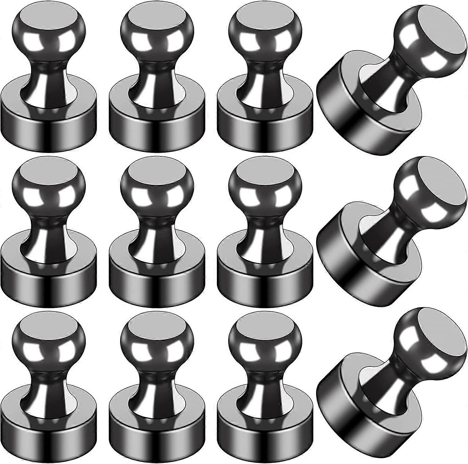 12pcs Black Fridge Magnets Small and Strong