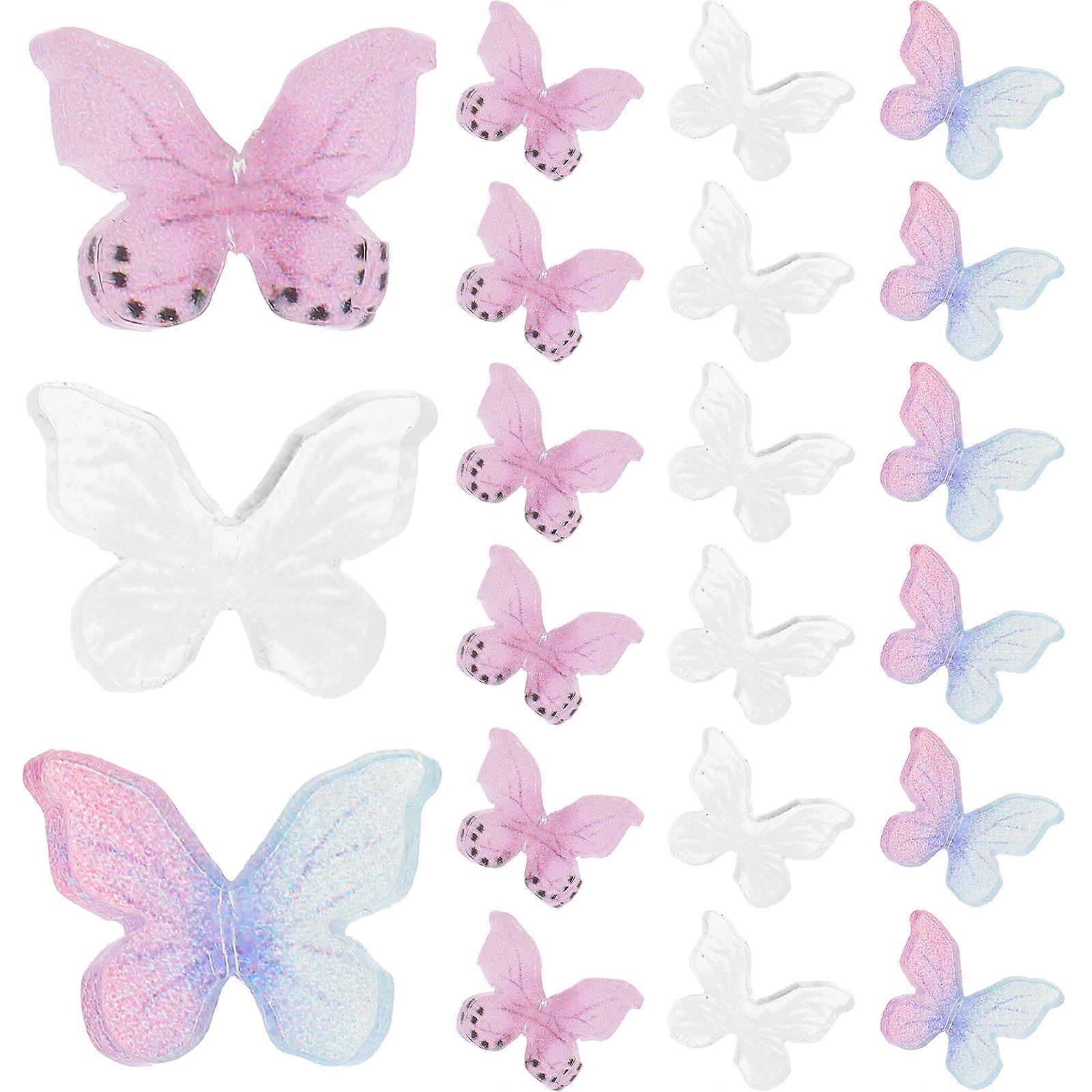 30pcs מיקרו גינון פרפר דמויות פרפר מיניאטורי בית בובה מיניאטורי פרפרים