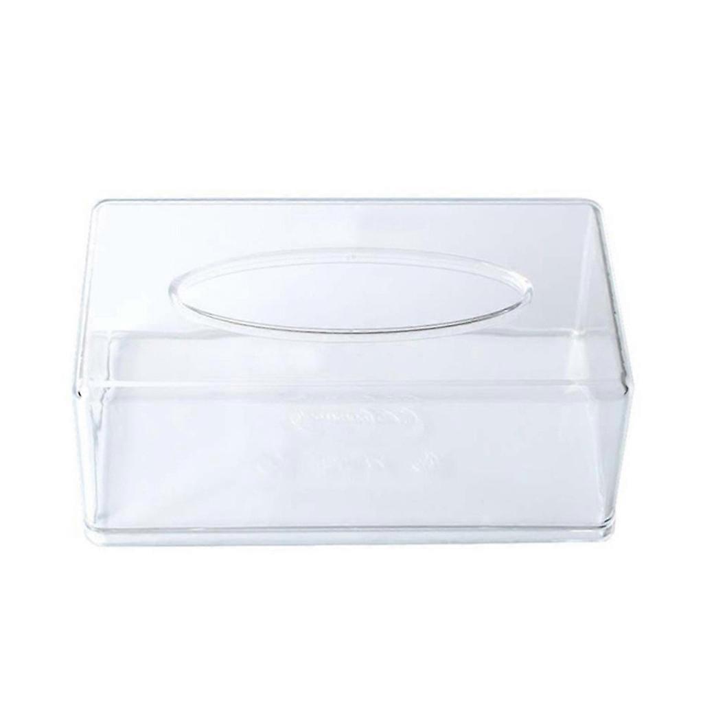 Clear Acrylic Tissue Box Cover Rectangle Dispenser Tissue Holder for Bathroom