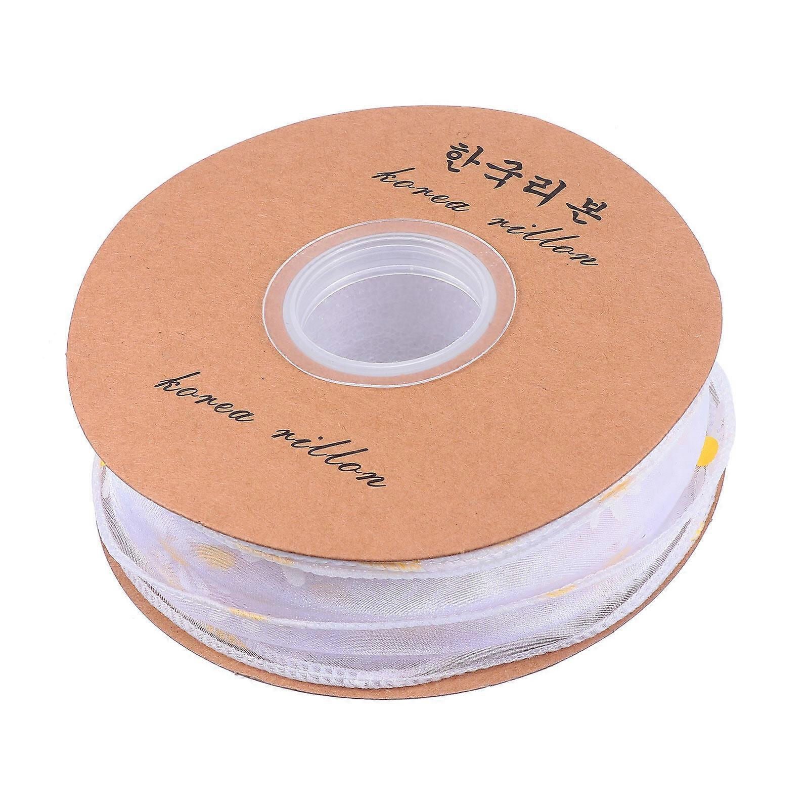 1 Roll Daisy Pattern Decorative Ribbon Lover's Day Gift Wrapping Ribbon