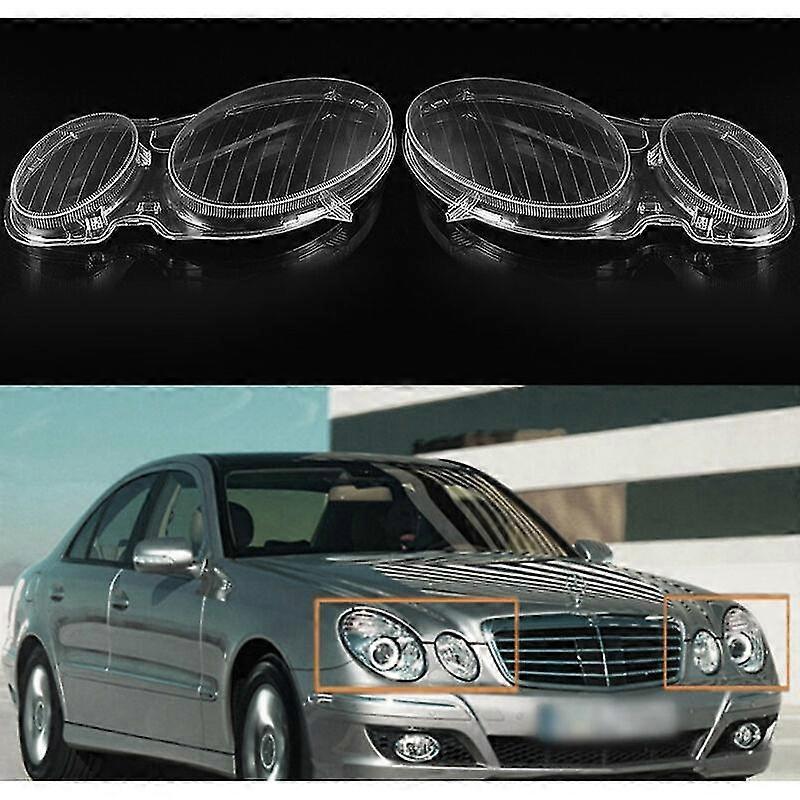 Pair Headlight Lenses Headlight Cover For Mercedes E Class W211 E320 E350 0608