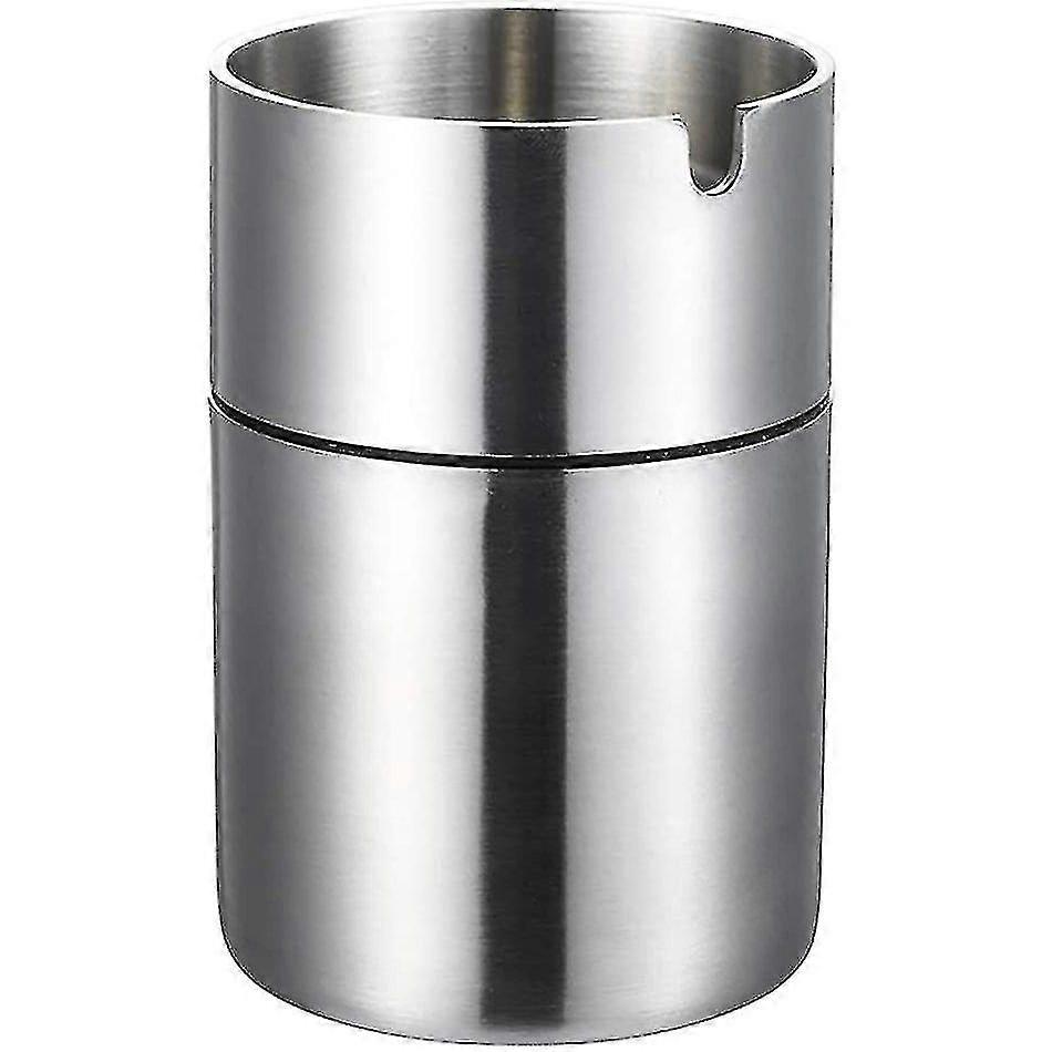 Ashtray, Large Stainless Steel Ashtray, Windproof And Non-slip - YX
