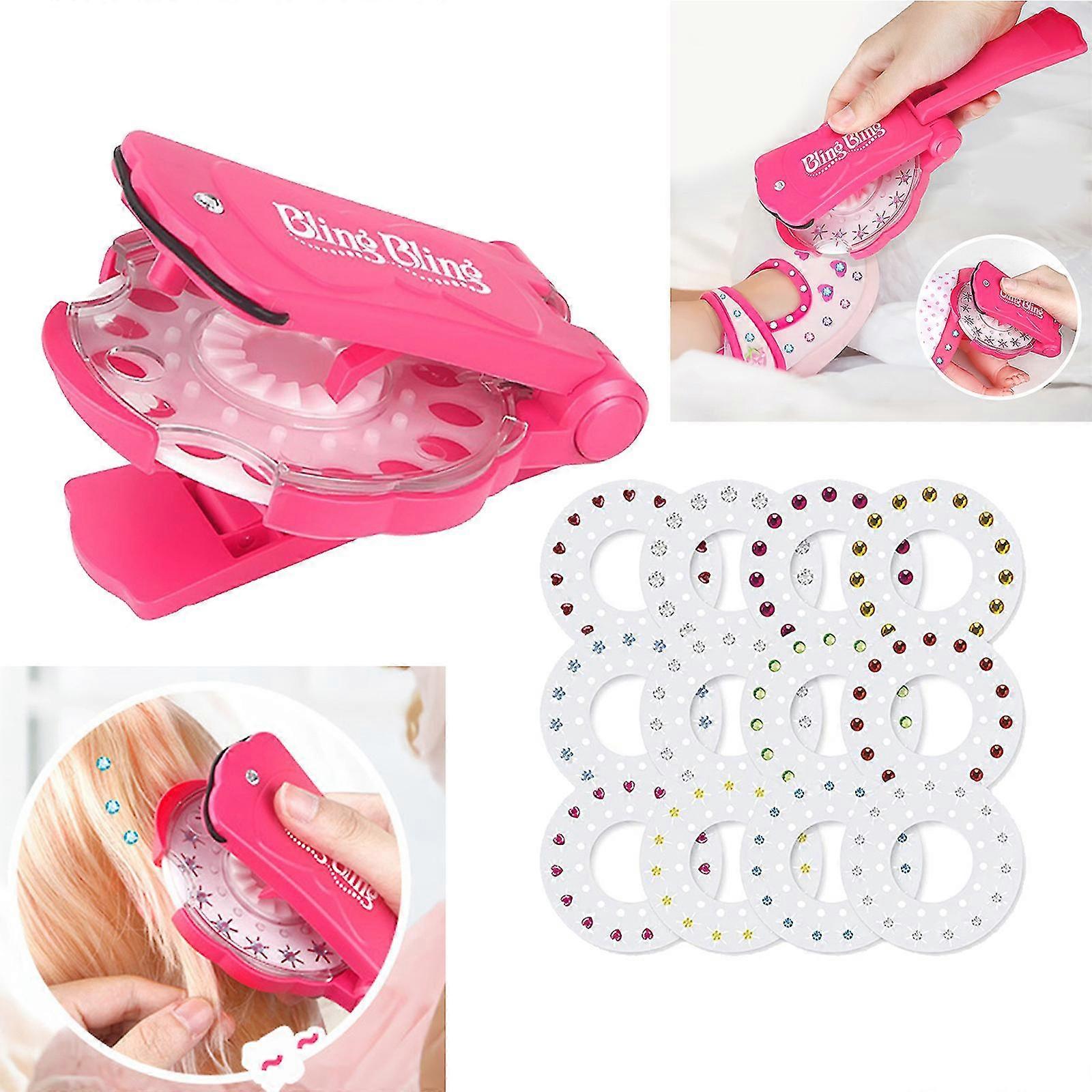 Shiny Bling Diamond Hair Glitter Stapler Set Gemstone Decor Gift