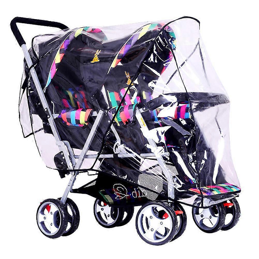 Rain Cover For Double Stroller,universal Size Weather Shield For Side By Side Double Baby Stroller