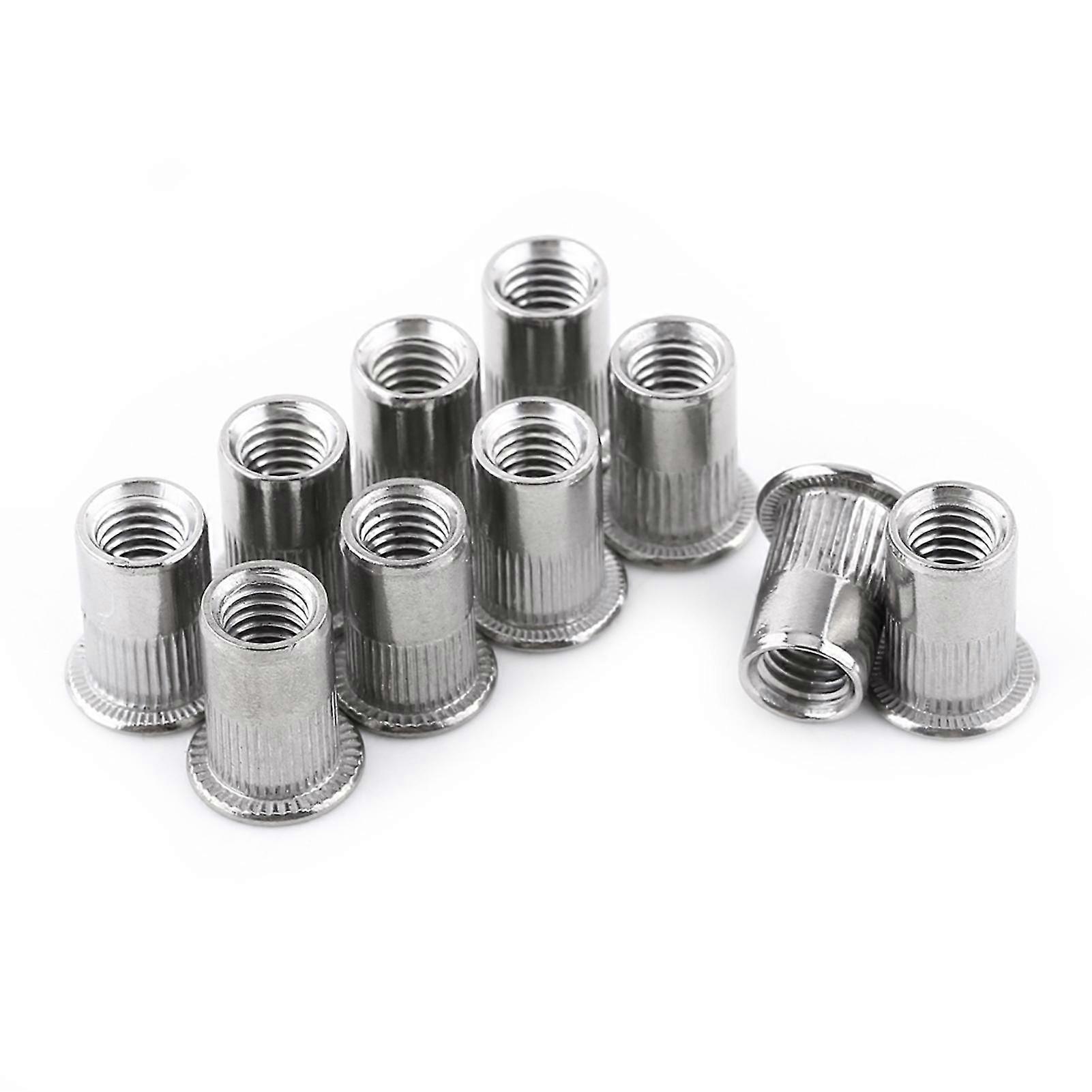 Stainless Steel M8 Flat Head Threaded Blind Rivet Nut Insert Nutsert Screw