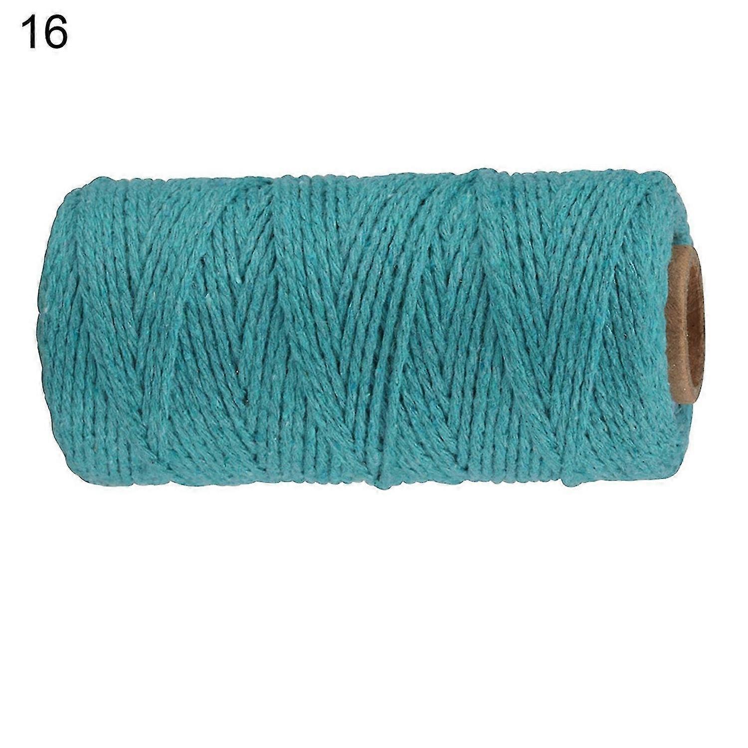 1 Roll 2mm Macrame Cord Colorful Colorfast Soft Twisted Cotton Rope Macrame Yarn for KnittingP202112