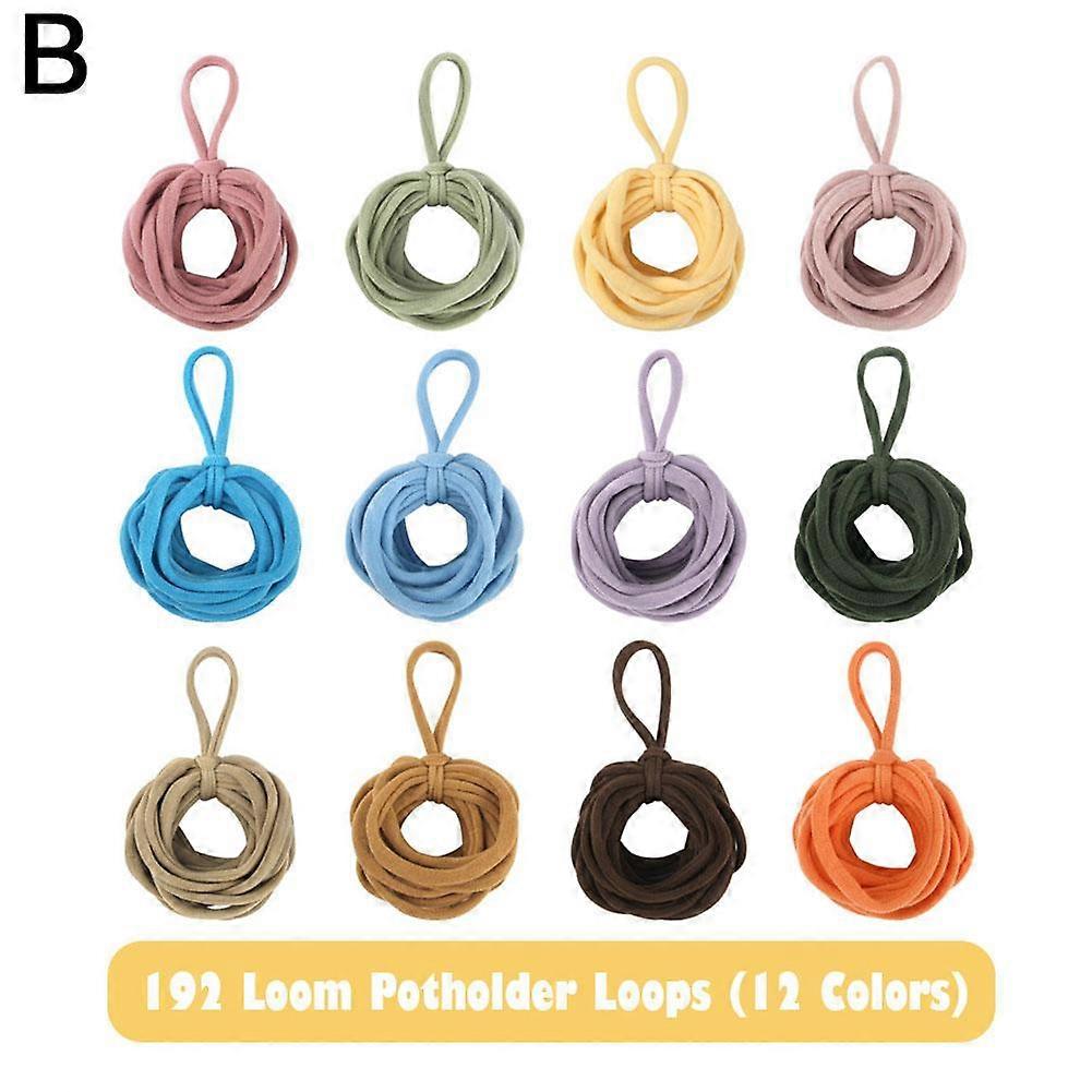 192pieces Weaving Loom Loops, Elastic Potholder Loops, Assorted Colors