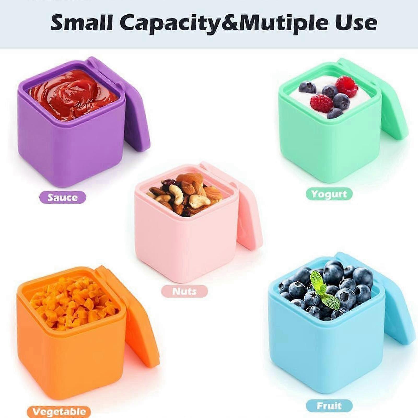 Salad Dressing Container 100ml, Small Condiment Containers Dips Containers With Leakproof Silicone Lids For Lunch Bento Box