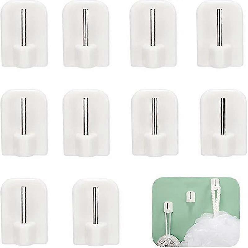 10 Pcs Curtain Hooks, Curtain Holder, No Drilling Self-Adhesive Hooks for Curtain Rods