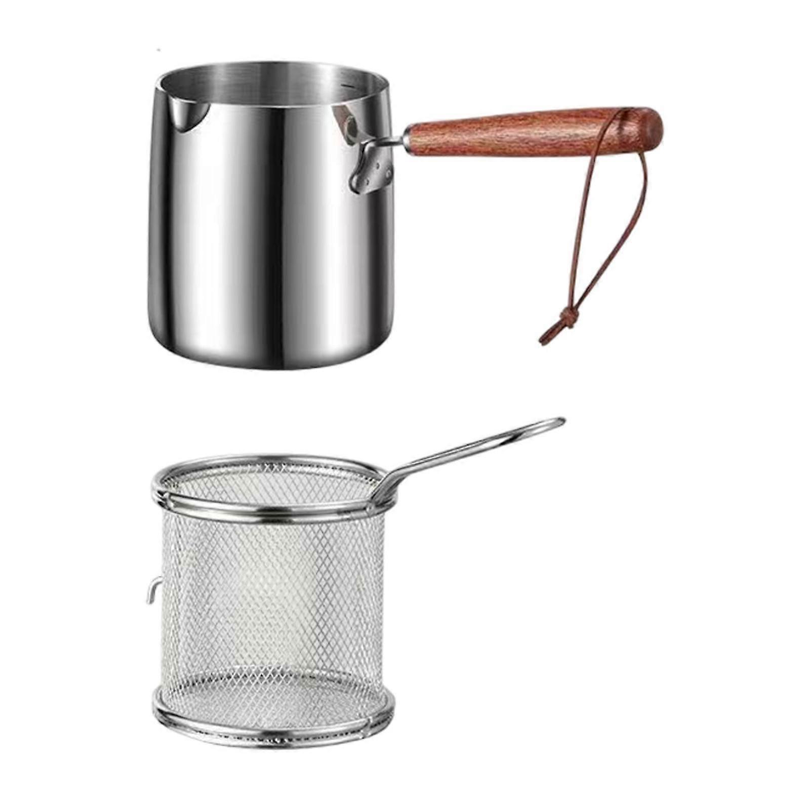 Deep Fryer Pot Nonstick with Handle Cookware for Kitchen Dining Room Picnic