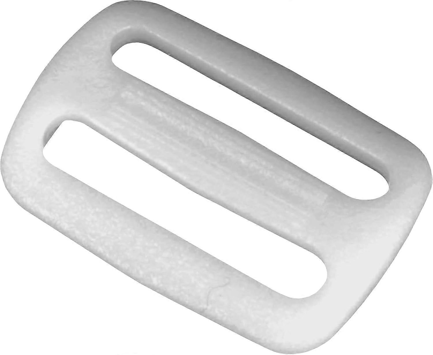 White Plastic Tri-Glide Slide for Bag Straps, Rifle Slings, Dog Collars - 1