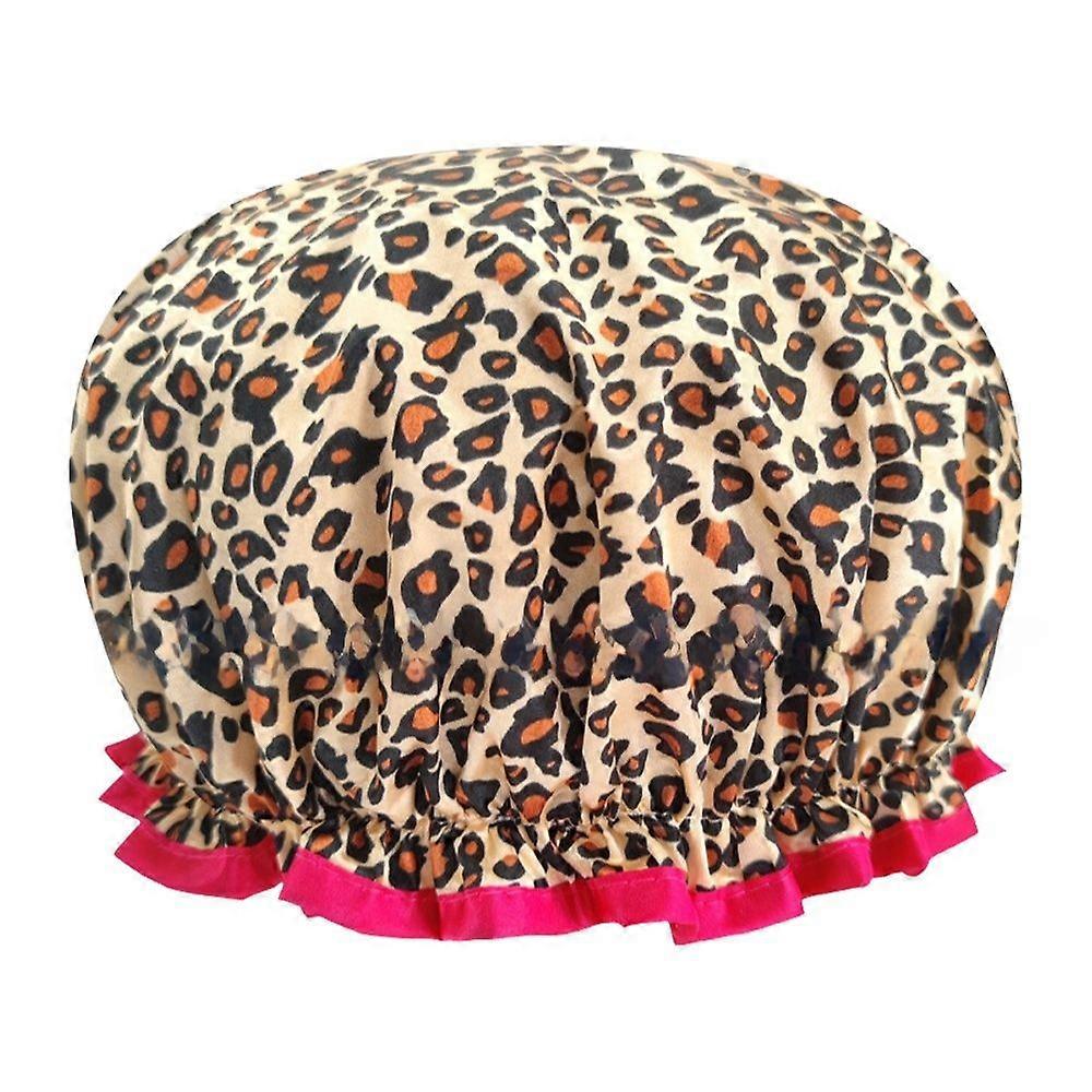 Double-layer colored shower cap waterproof padded cap printed bathroom cap daily necessities