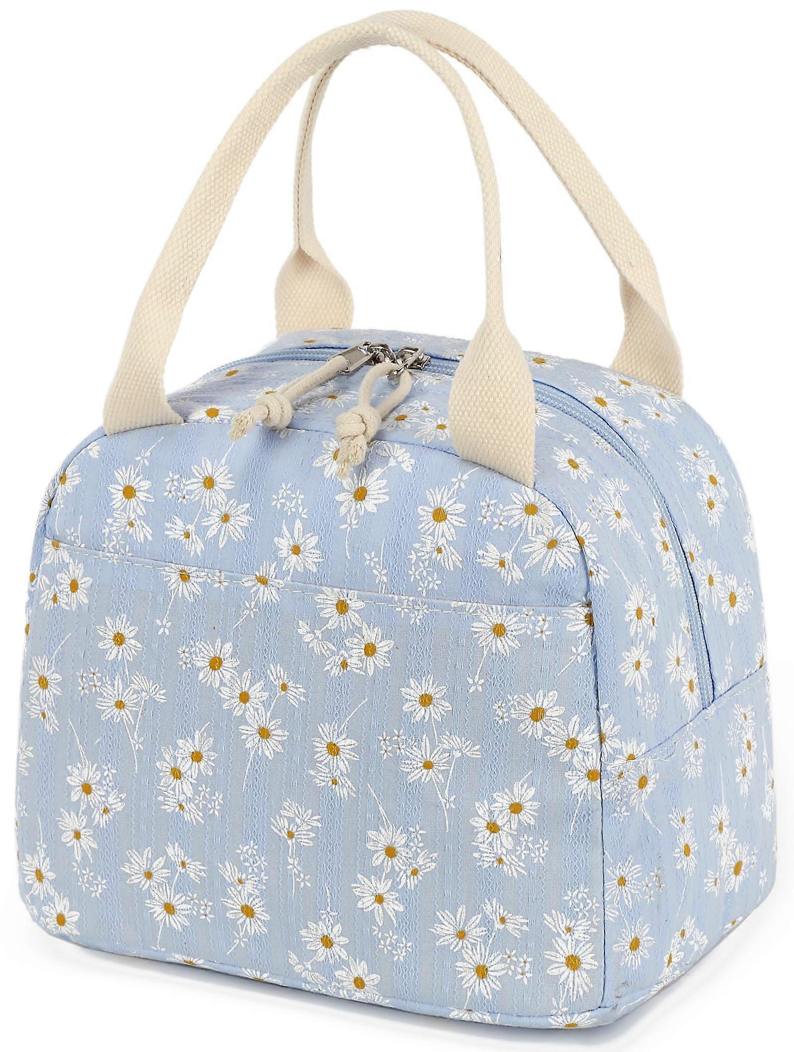 Cute Corduroy Insulated Lunch Tote Bag for Work, Travel, Picnic, Durable Material, Stylish Design, Compact Size