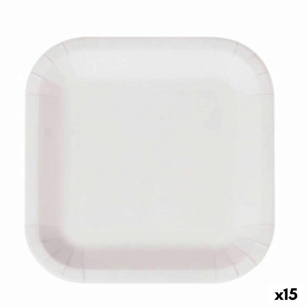 Set d’assiettes Algon Carton Blanc Jetable 26 cm (15 Unités)