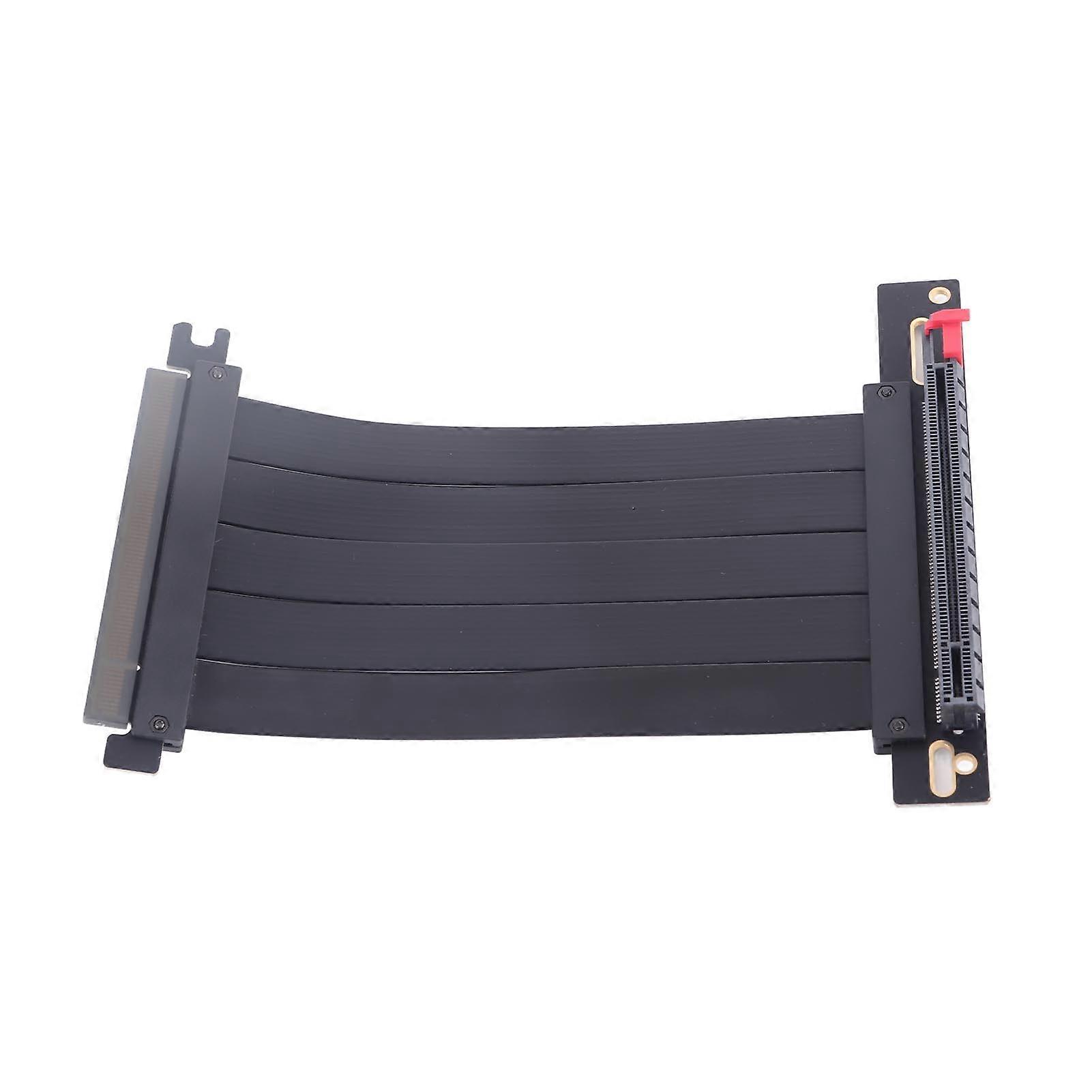 PCIE 4.0 X16 Extender Right Angle 64GB/s Shielded Plug and Play GPU Extension Cable for RTX4090 RTX3090ti RTX3090 5.9in