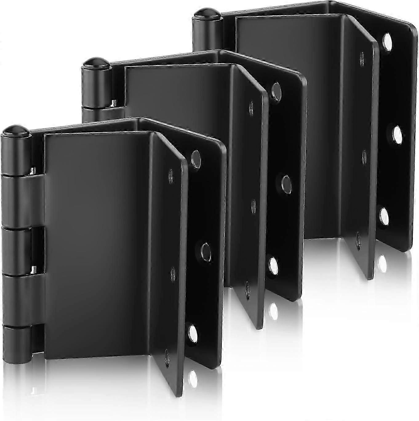Pacote com 3 Dobradiças de Porta Pretas Pesadas, Dobradiças de Porta Expansíveis 3.5 Polegadas Offset