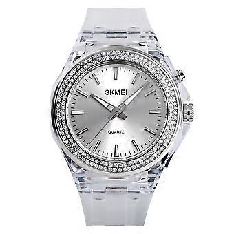 SkMEI 1553 Frauen LED-Farblicht transparente wasserdichte Uhr mit Wasserbohrer eingelegt