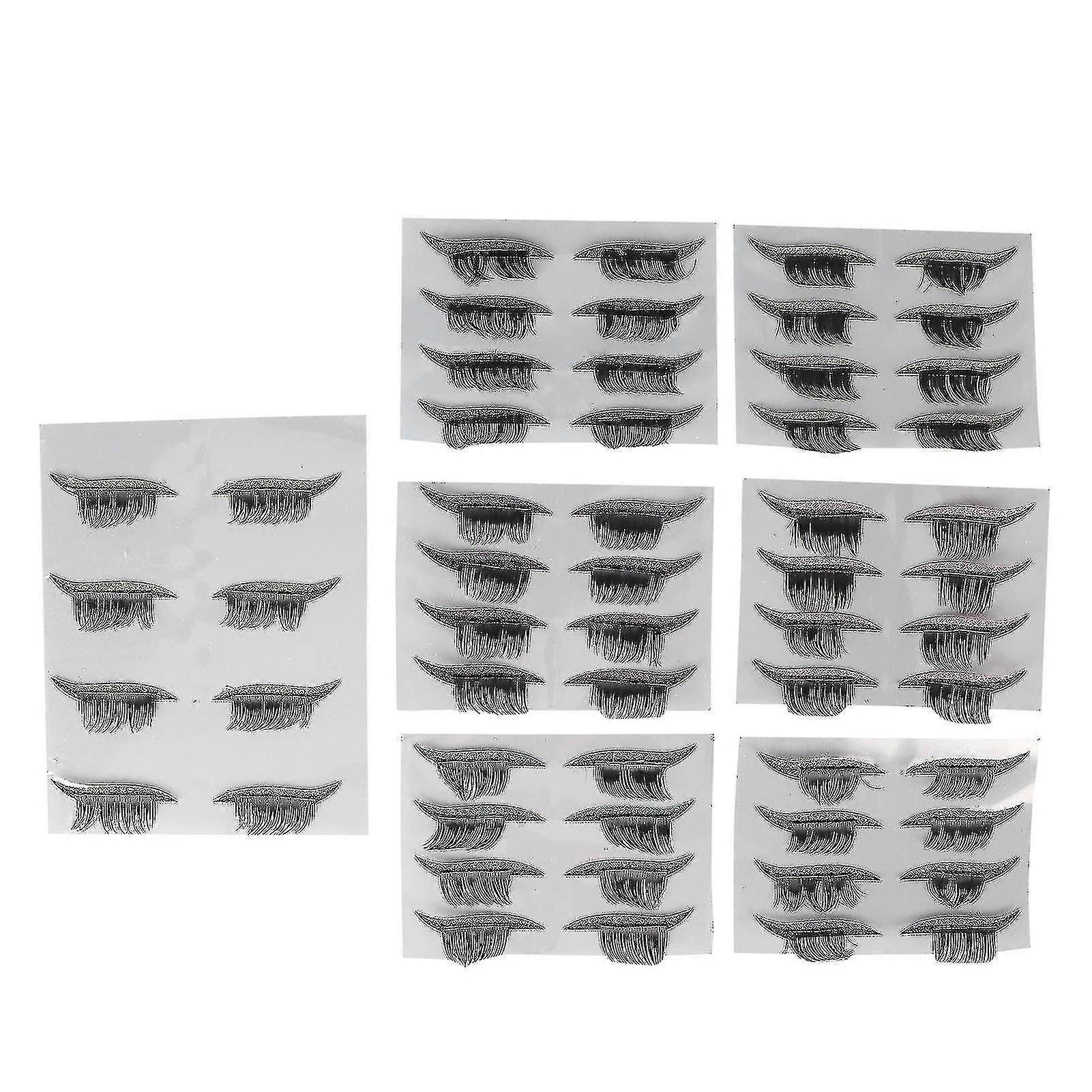 28ペアのつけまつげ7色再利用可能なアイライナーまつげステッカー女性の女の子のためのメイクアップ用品