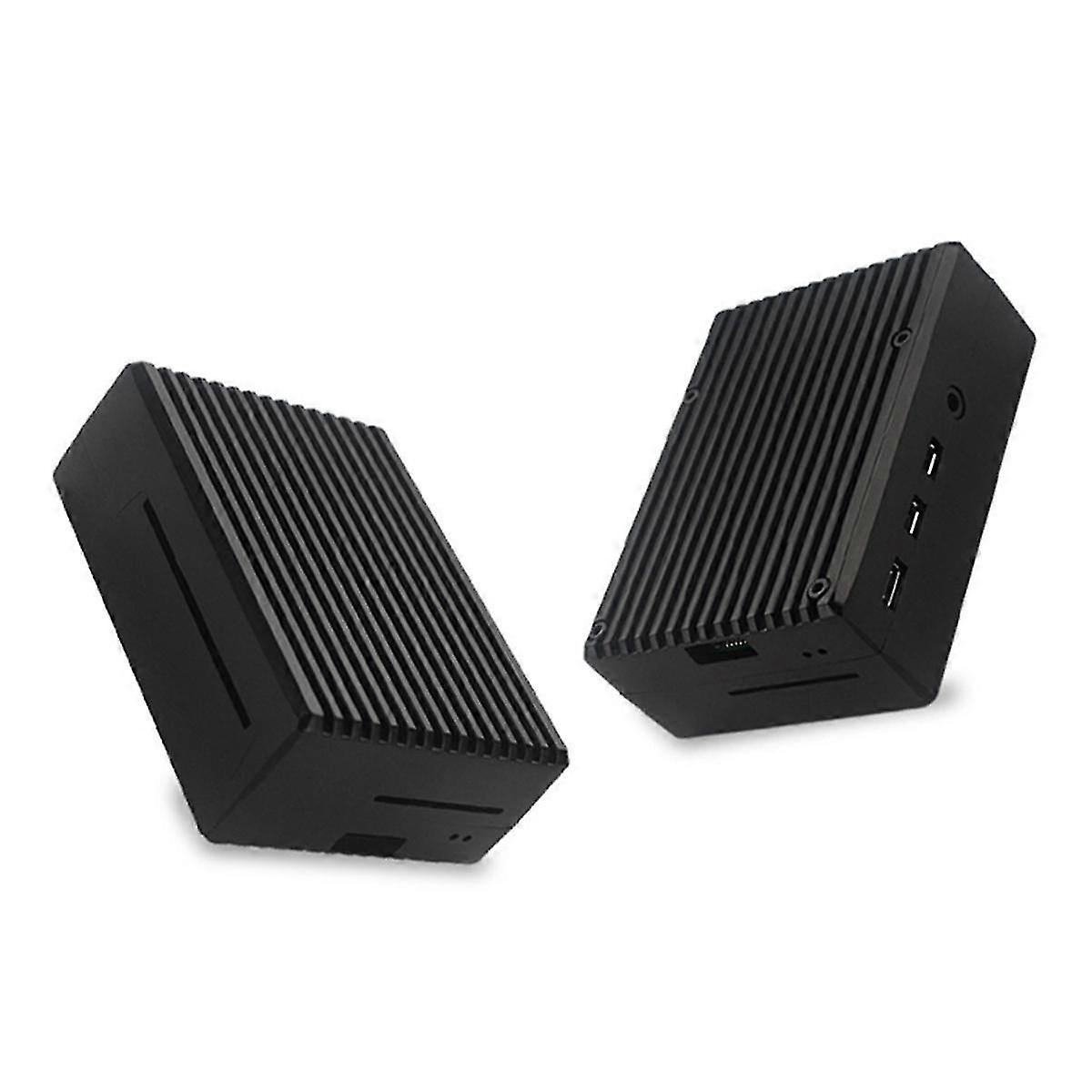 Aluminum Alloy Case for 4 Metal Shell Passive Cooling Enlosure Case for 4 Model B Black